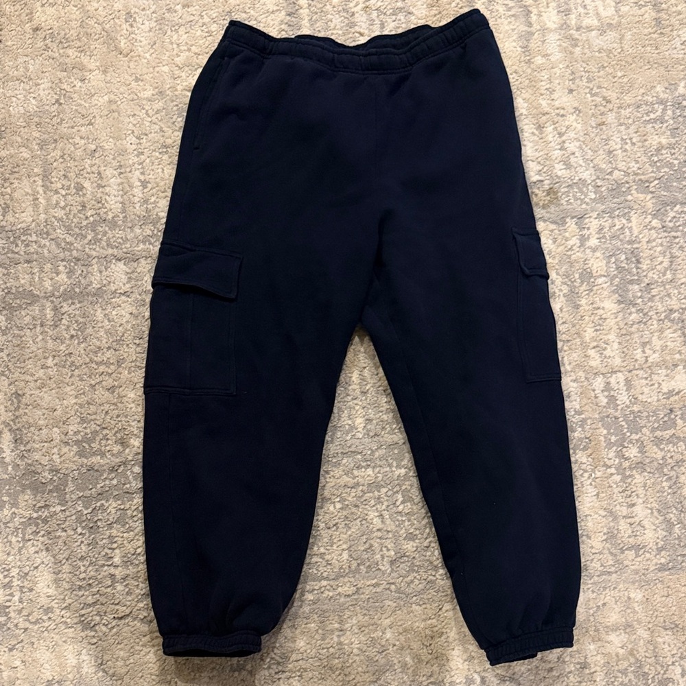 Aritzia Sweatfleece Navy Cargo Joggers